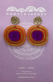 Nagula Jarndu Earrings Llordi (Coral) - Cecilia Tigan