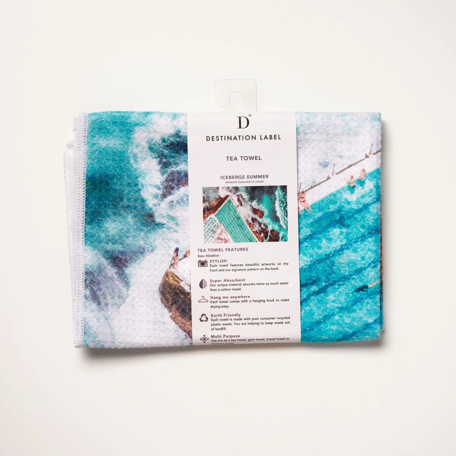 Microfibre Tea Towel - Icebergs Summer