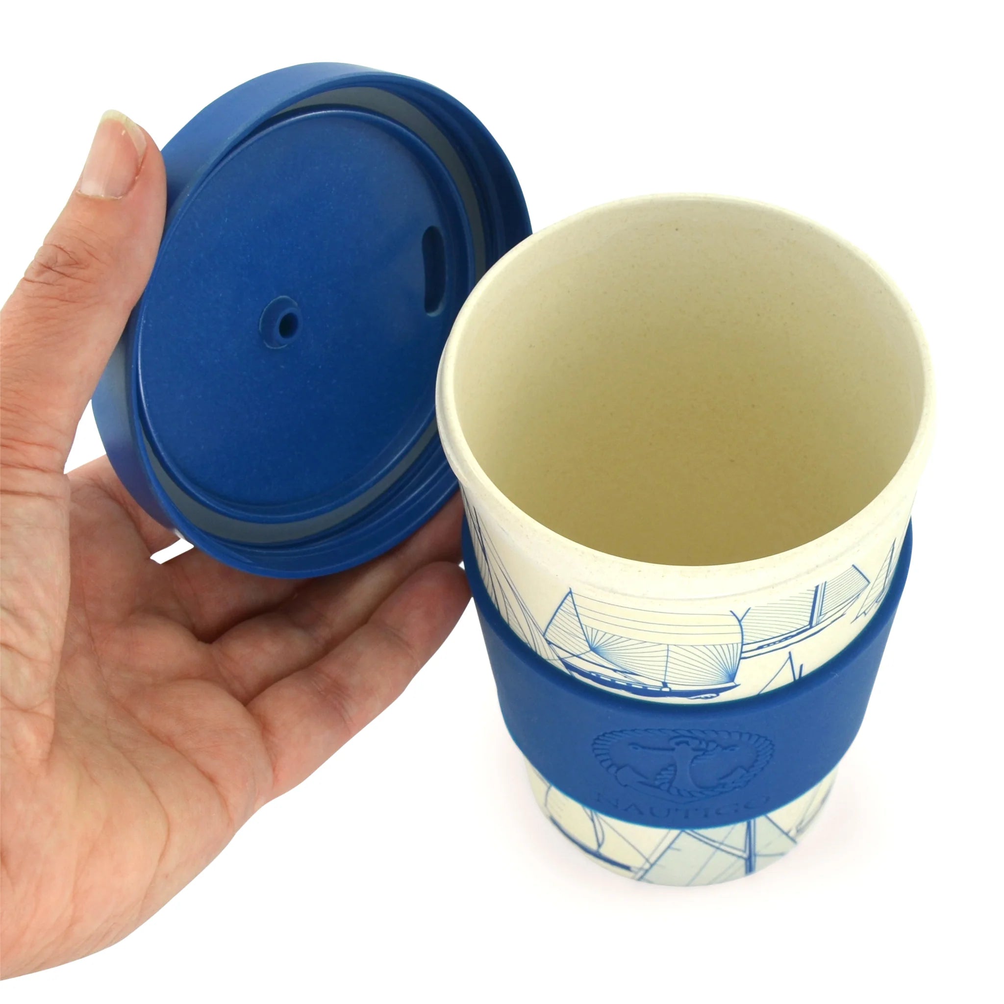 Bamboo Travel Mug 400ml - Nautigo 'Sail Away'
