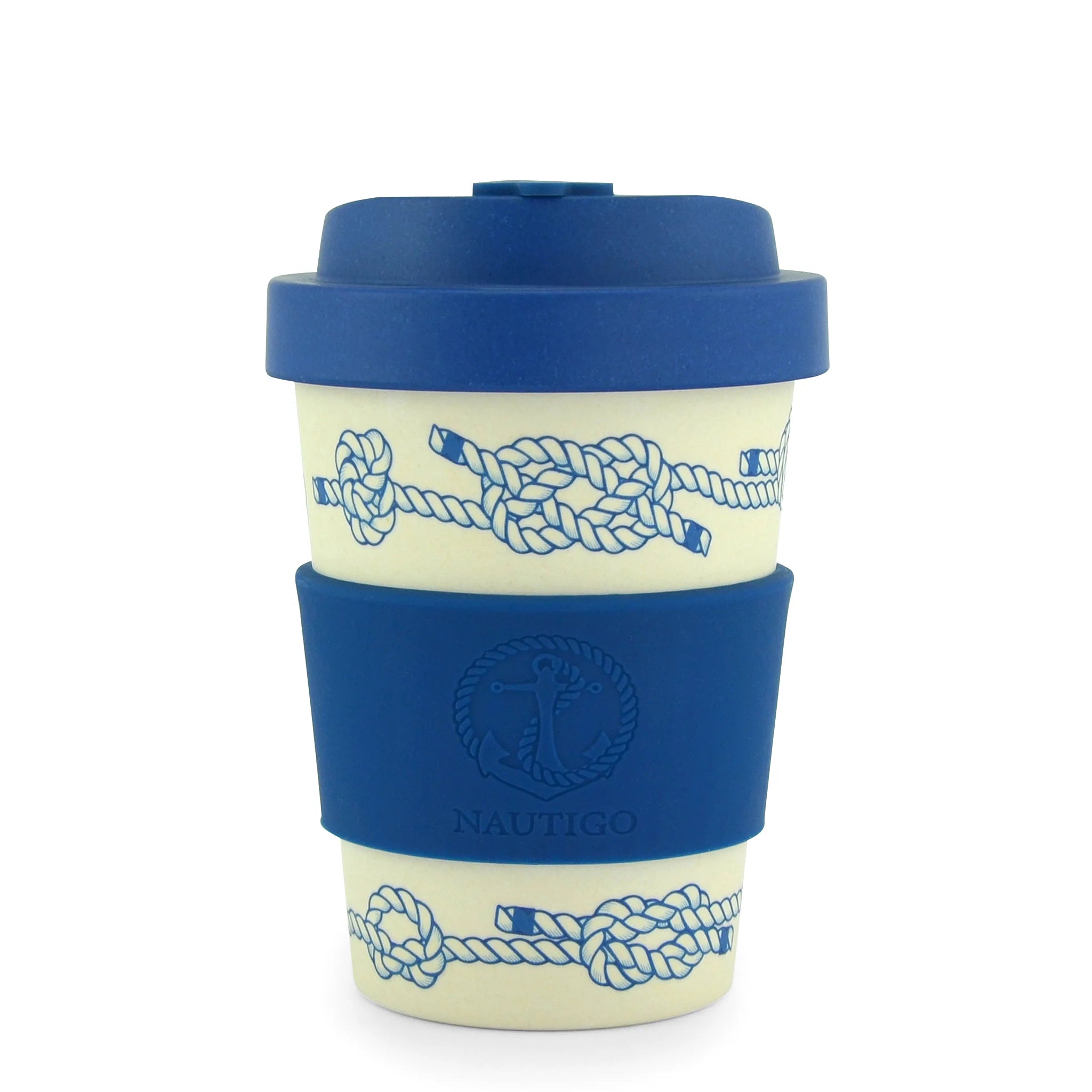 Bamboo Travel Mug 300ml NautiGo 'Nautical Knots'