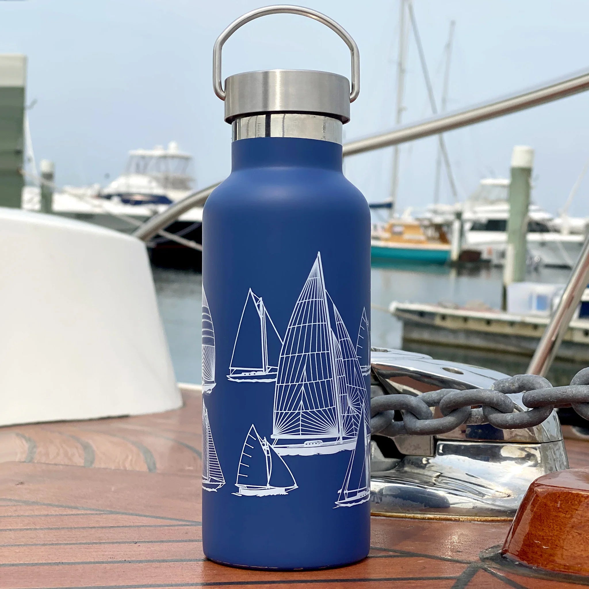 Stainless Steel Water Bottle 500ml - Nautigo 'Sail Away'