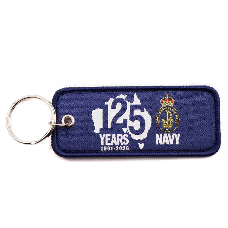 Navy 125 Years For Our Nation Woven Bag Tag/Key Ring