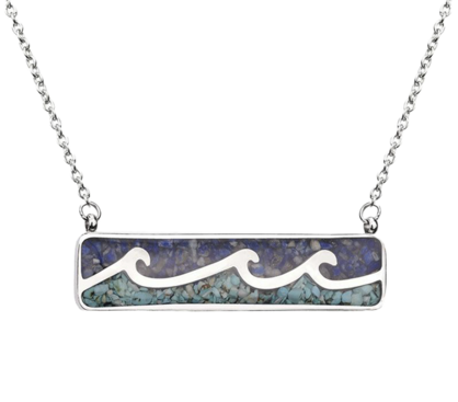 Ocean to Outback Necklace Bar Stainless Steel Wave