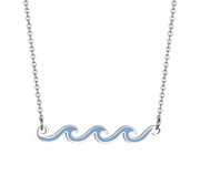 Ocean to Outback Necklace Stainless Steel Blue Wave