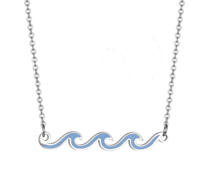 Ocean to Outback Necklace Stainless Steel Blue Wave