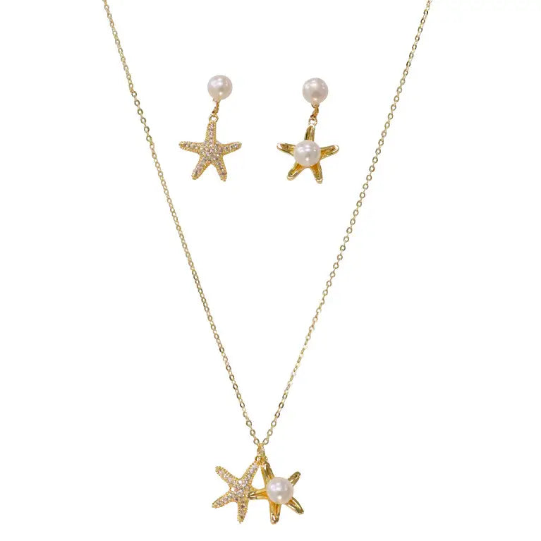 Necklace & Earring Set Pearl S