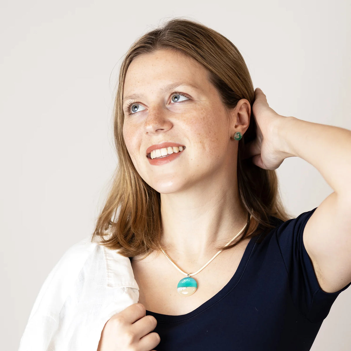 Ocean Essence Emerald Sea Stud Earrings