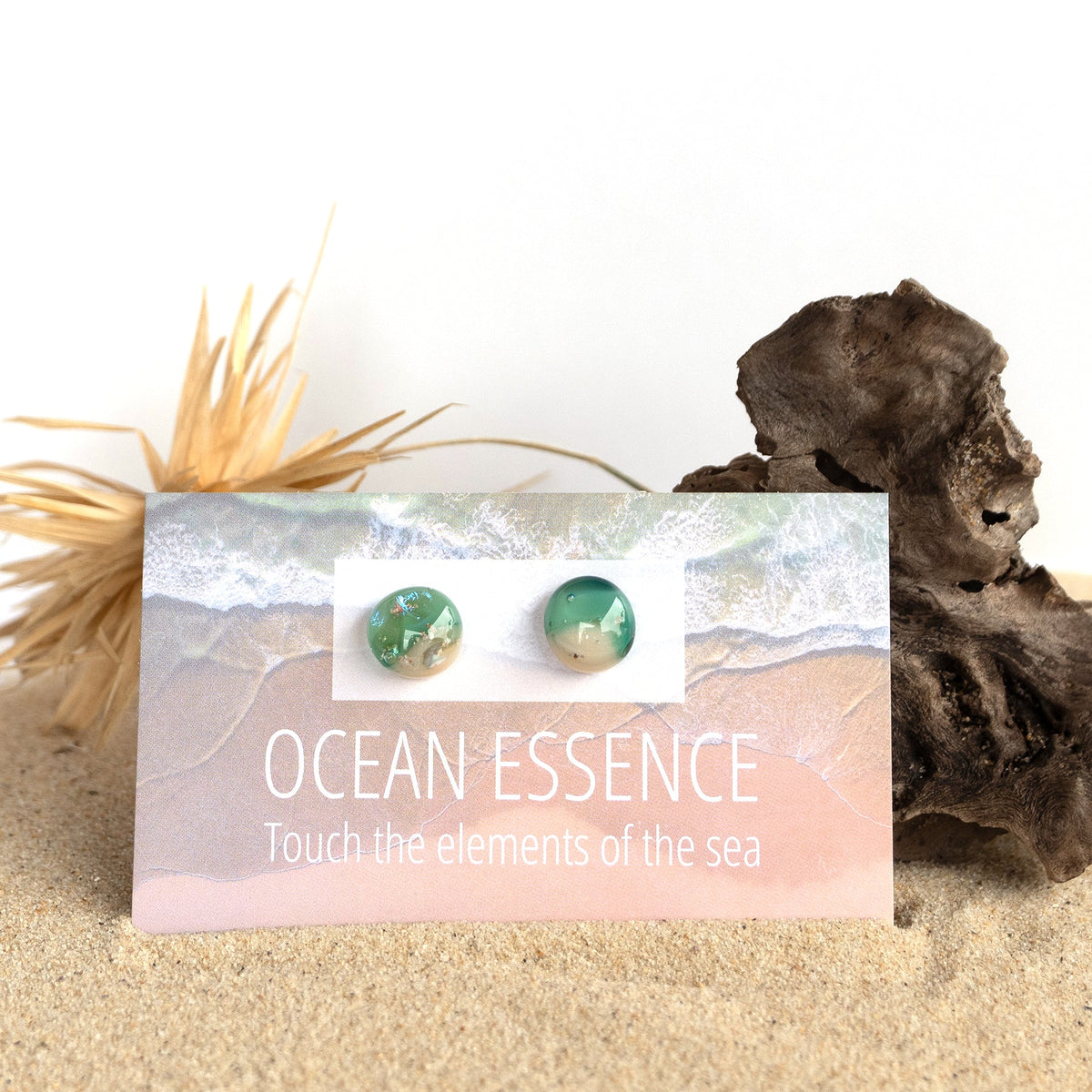 Ocean Essence Emerald Sea Stud Earrings