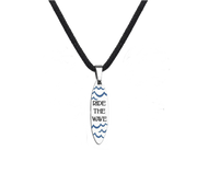 Ocean to Outback Necklace Cord Stainless Steel Surfboard Ride the Wave