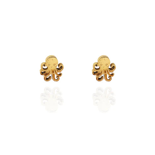 Stud Earrings - Octopus Gold