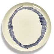 Ottolenghi Plate L White with Blue Stripes FEAST
