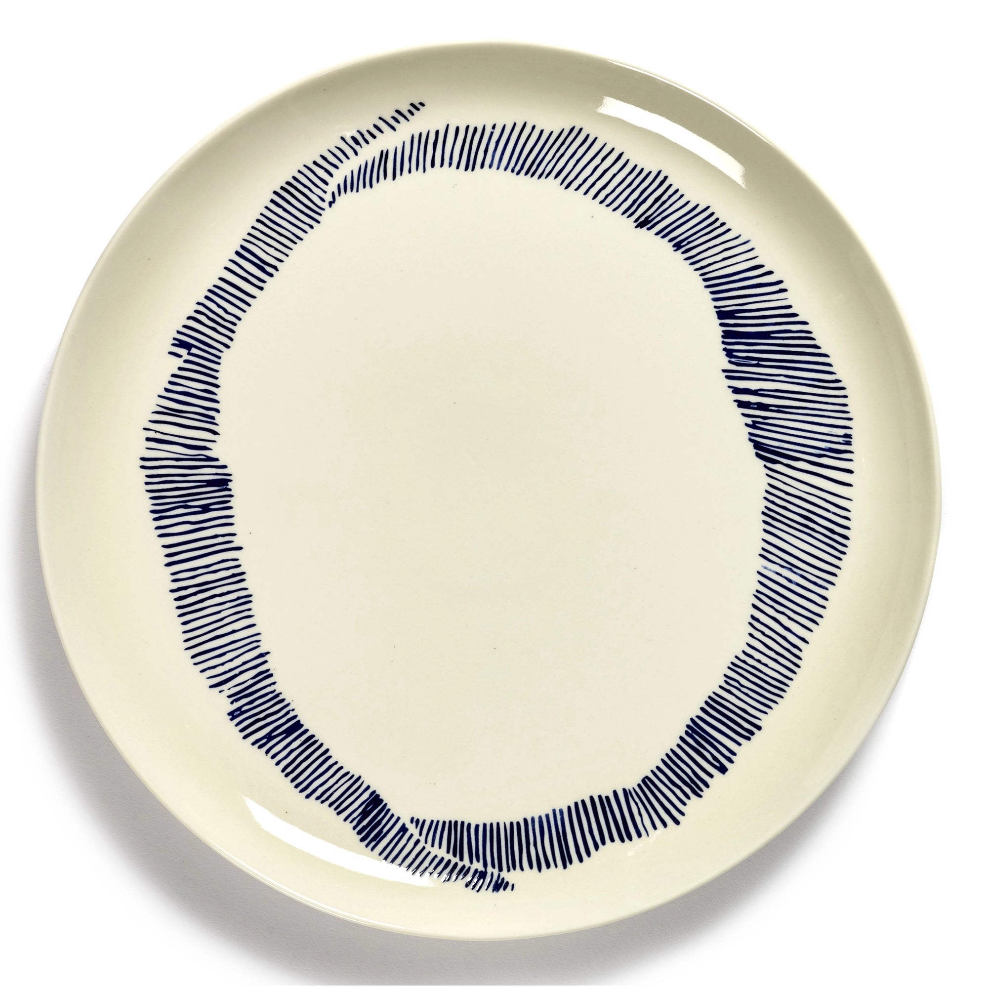 Ottolenghi Plate L White with Blue Stripes FEAST