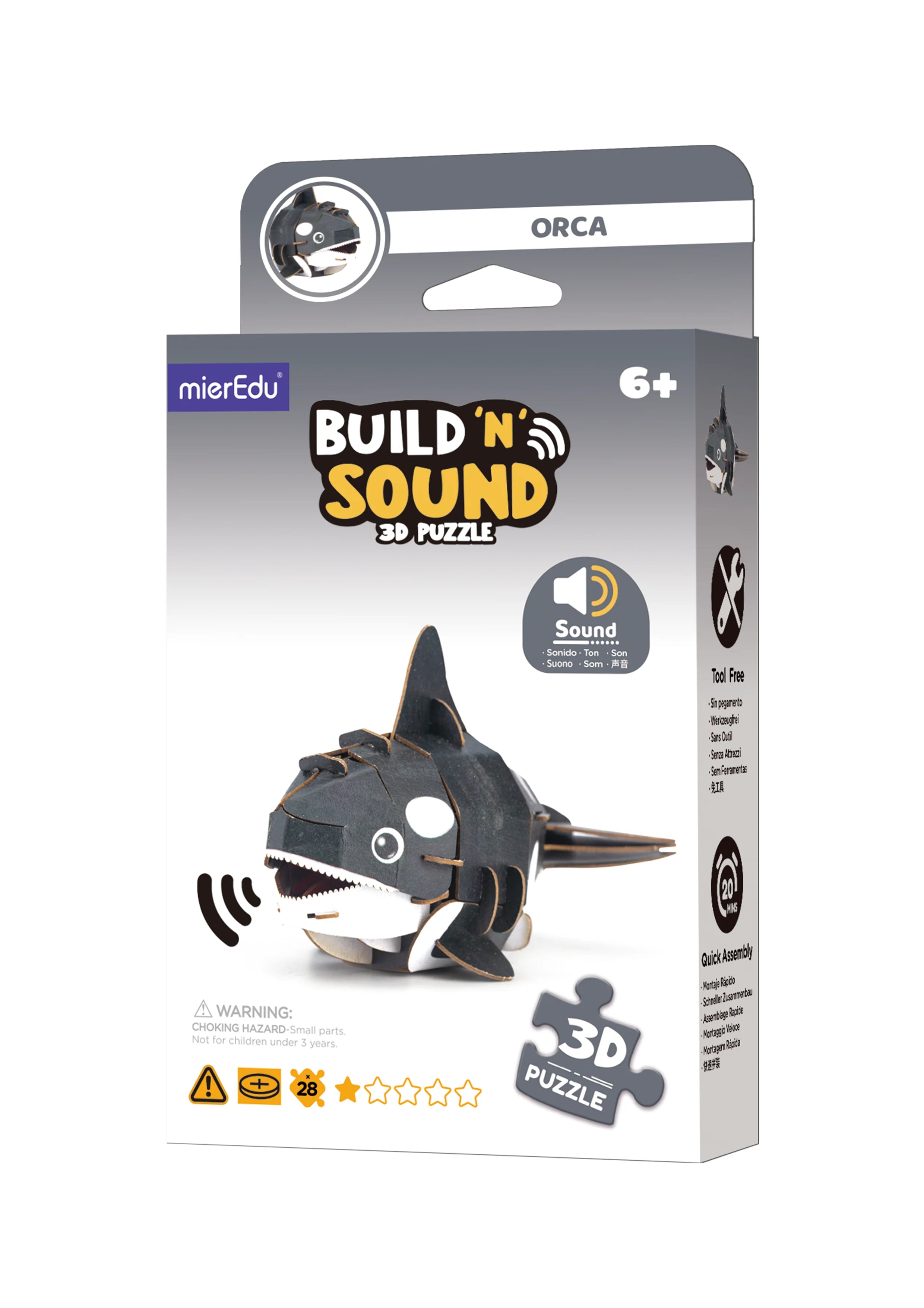 mierEdu - Build n Sound 3D Puzzle - Orca