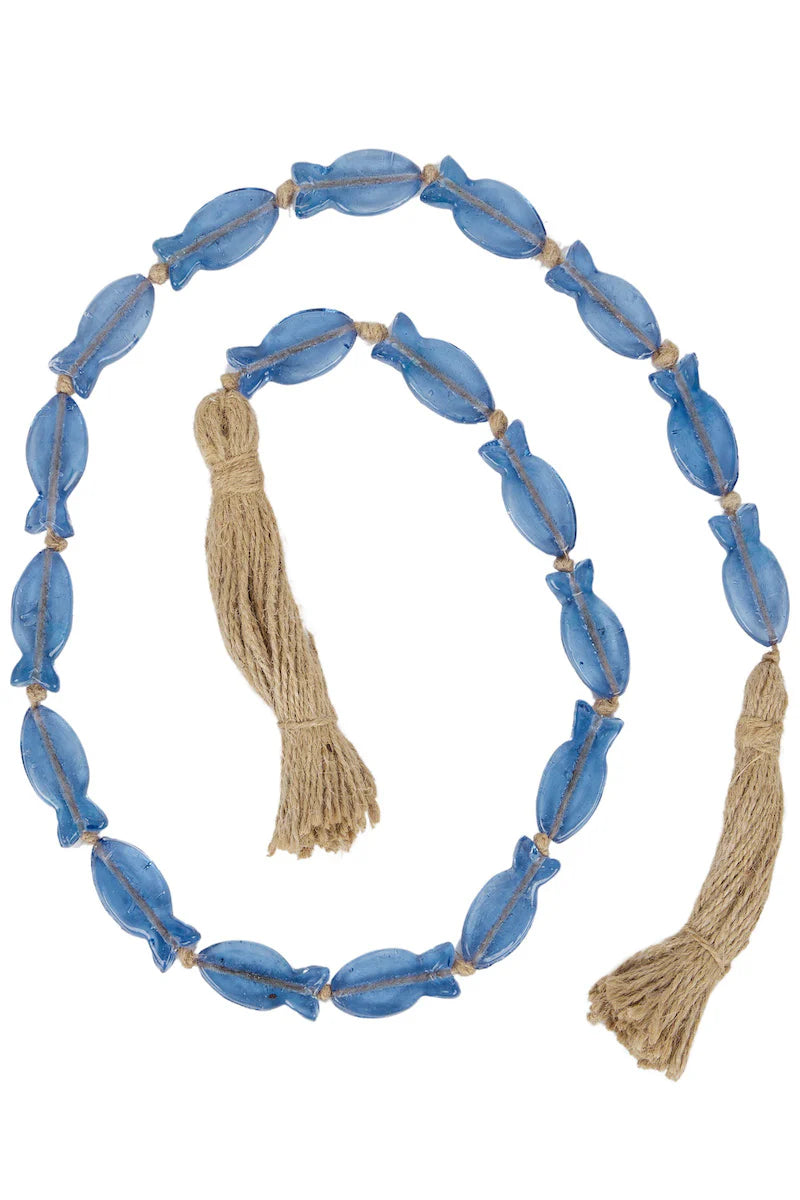 Pesce Glass Garland 94cm Blue - Coast to Coast