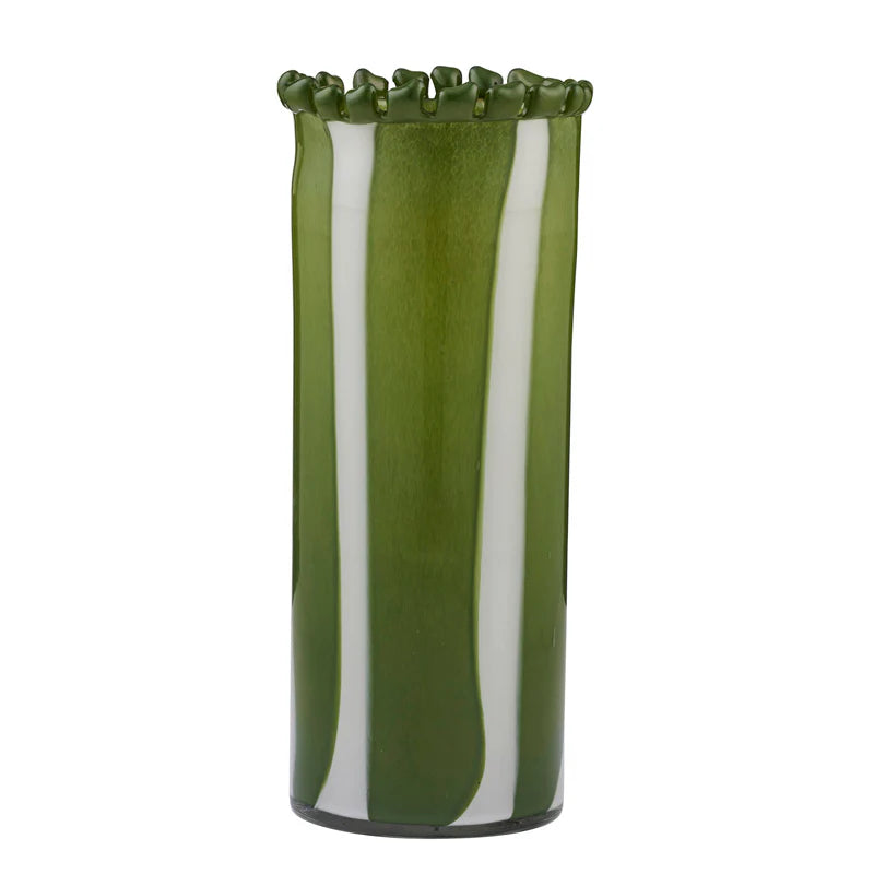 Pettine Glass Vase 13.5x35cm Green - Coast to Coast