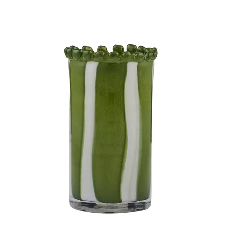 Pettine Glass Vase 12.5x23.5cm Green - Coast to Coast