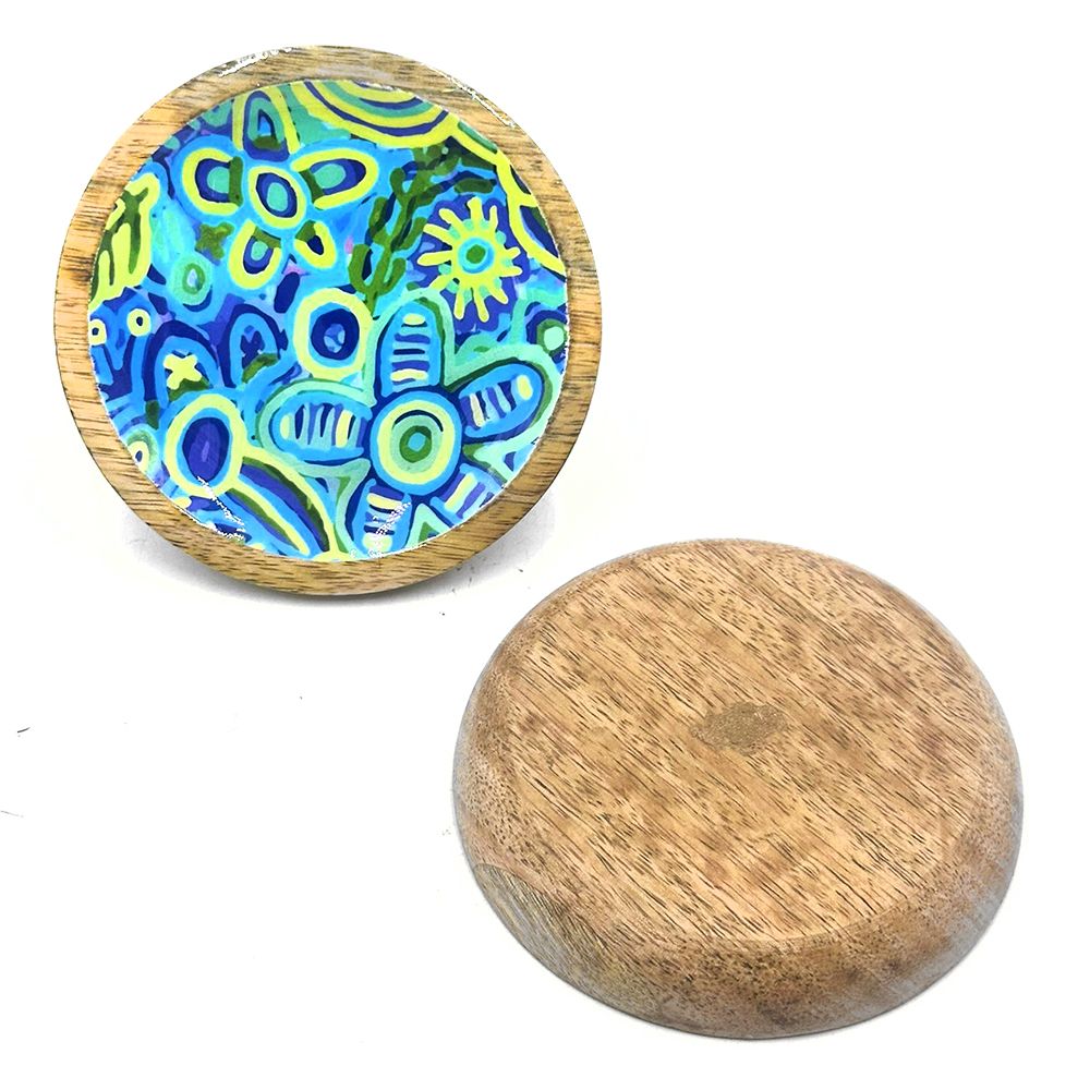 Round Wood Trinket Dish 10x1cm CVA748 Cedric Varcoe
