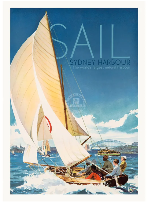 Sail Sydney Harbour Print A3