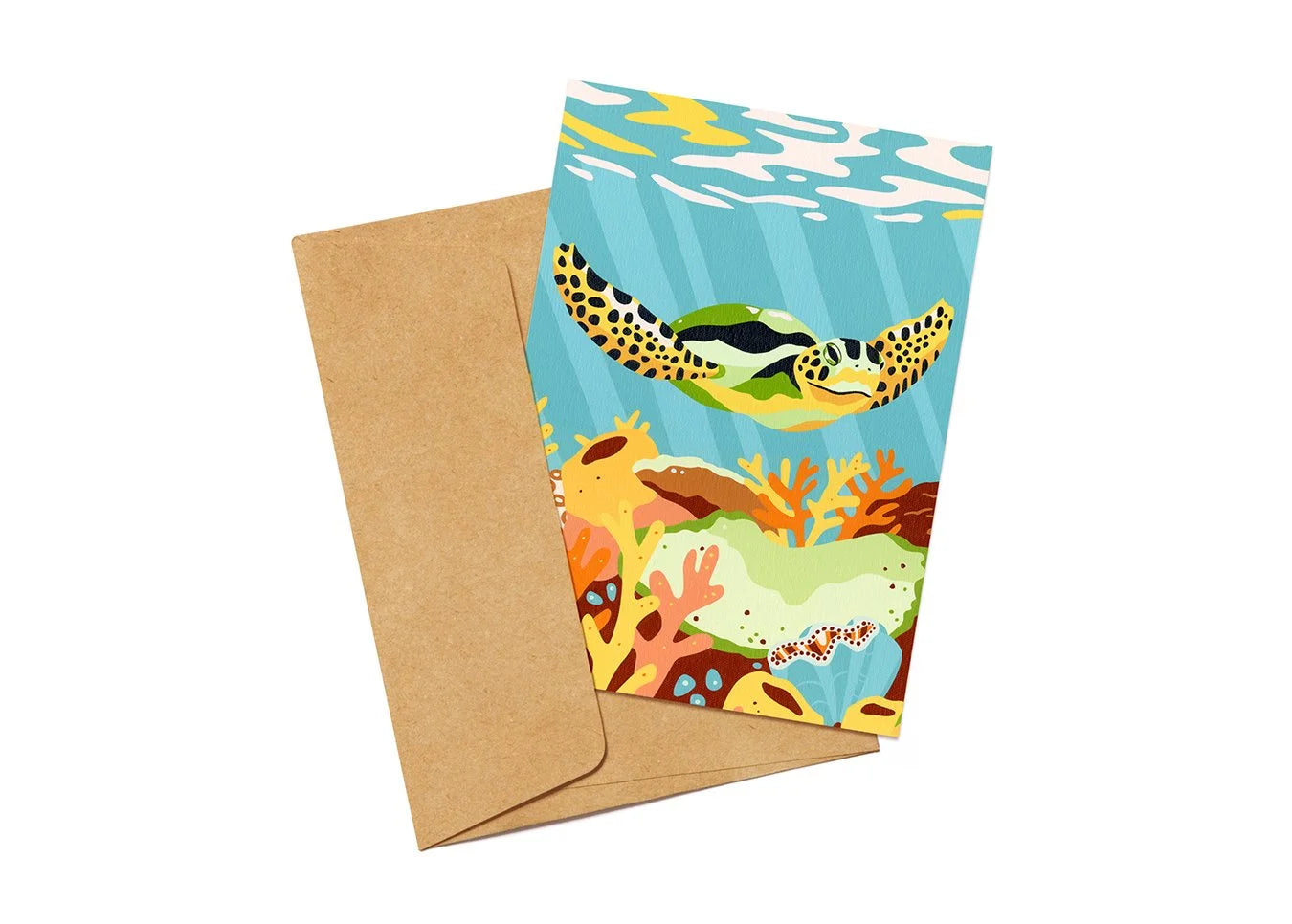 Sea Turtle & Reef Card Greeting Card
