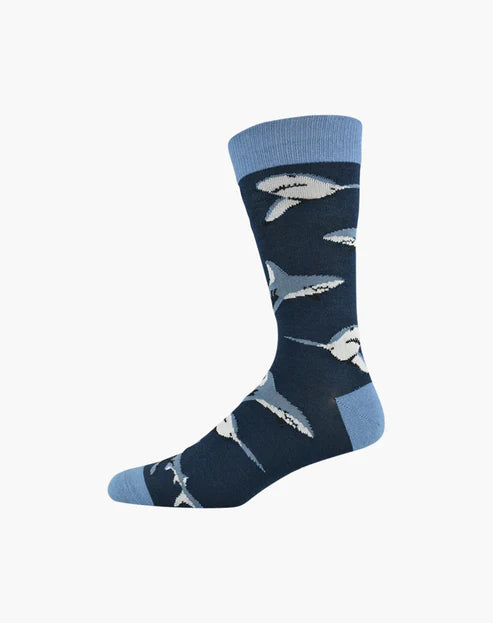 Bamboo Socks - Jaws - 7-11 Navy