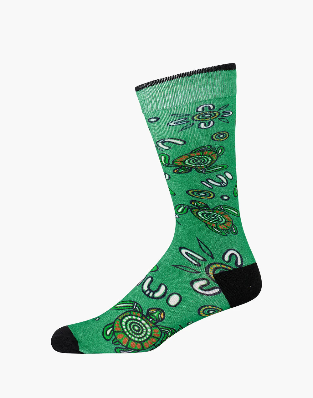 Bamboo Socks - Native Turtle - 7-11 Green