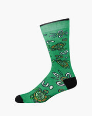 Bamboo Socks - Native Turtle - 7-11 Green