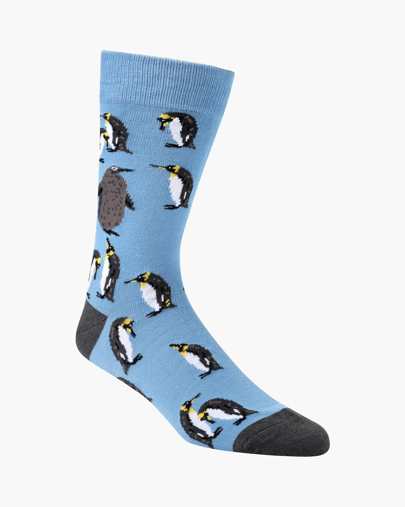 Bamboo Socks - King Penguin - 7-11 Sky Blue