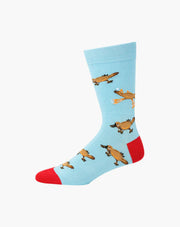 Bamboo Socks - Scuba Platypus 7-11 Sky Blue