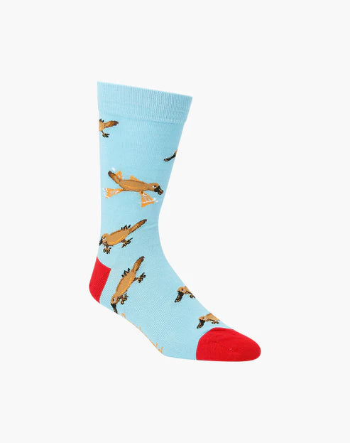 Bamboo Socks - Scuba Platypus 7-11 Sky Blue