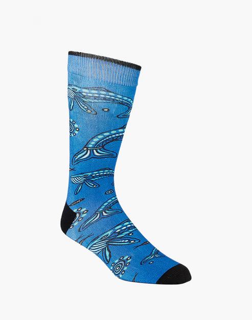 Bamboo Socks - Native Whale - 7-11 Blue