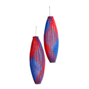Sophia Emmett Entwined Cocoon Earrings Blue/Red