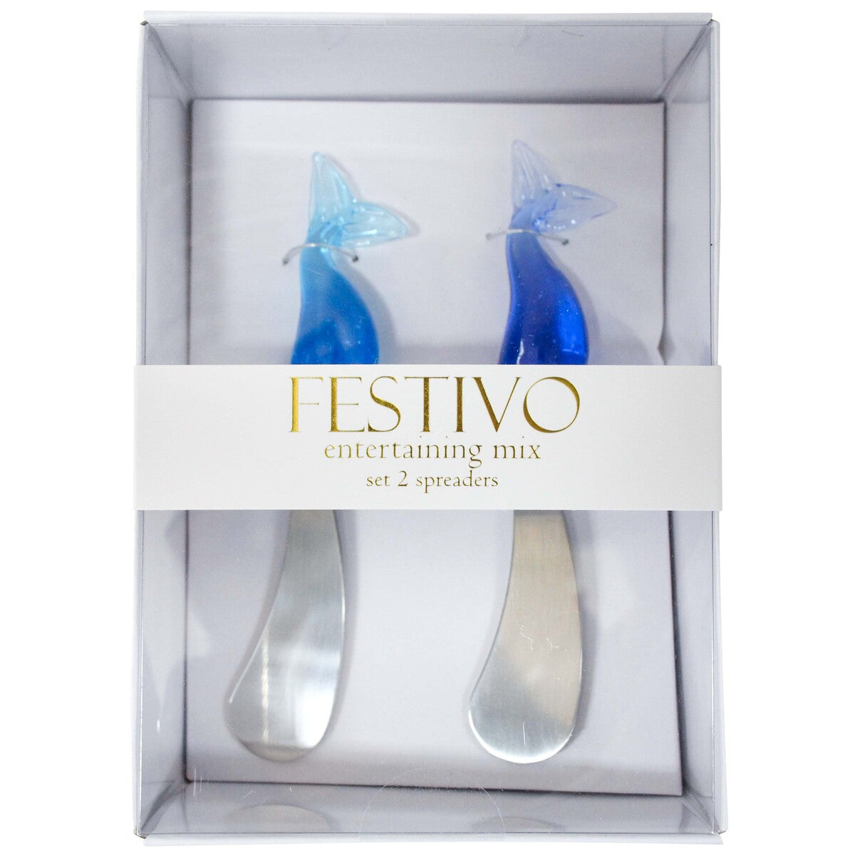 Spreader Set 2 Whale Glass