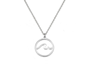Ocean to Outback Necklace Round Stainless Steel Wave Hollow