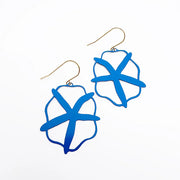 Denz & Co Starfish Earrings in Blue