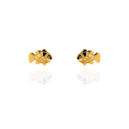 Stud Earrings - Clown Fish Gold
