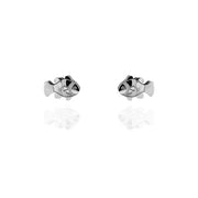 Stud Earrings - Clown Fish Silver
