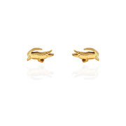 Stud Earrings - Crocodile Gold