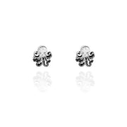 Stud Earrings - Octopus Silver