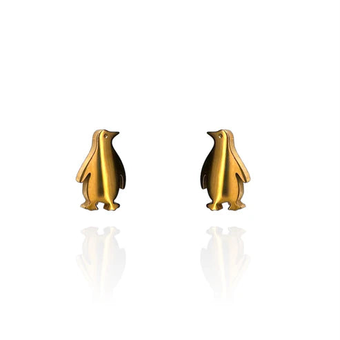 Stud Earrings - Penguin Gold