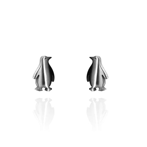 Stud Earrings - Penguin Silver