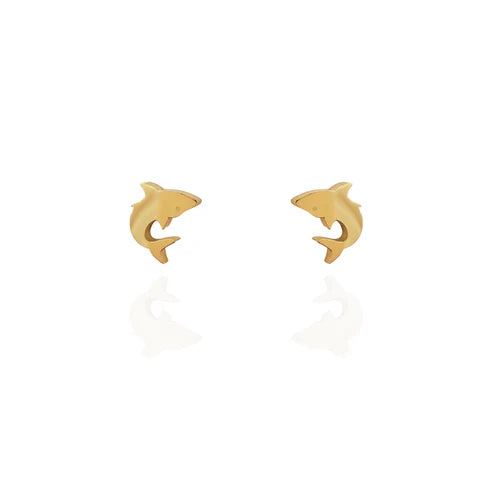 Stud Earrings - Shark Gold