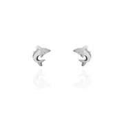 Stud Earrings - Shark Silver