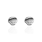 Stud Earrings - Shell Silver