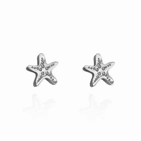 Stud Earrings - Starfish Silver