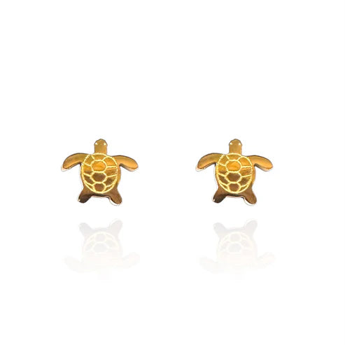 Stud Earrings - Turtle Gold