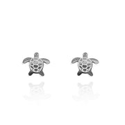 Stud Earrings - Turtle Silver
