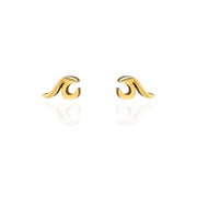 Stud Earrings - Wave Gold