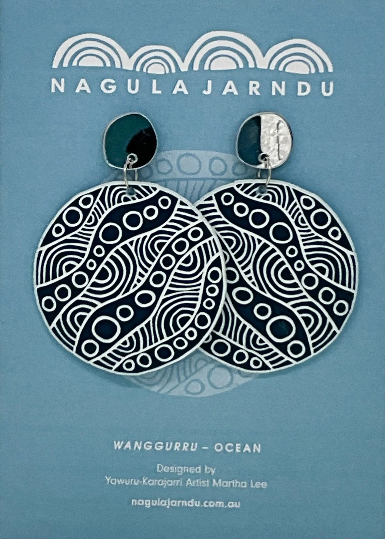 Nagula Jarndu Earrings Wanggurru (Ocean) - Martha Lee