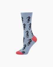 Bamboo Socks - Seahorse - 2-8 Blue