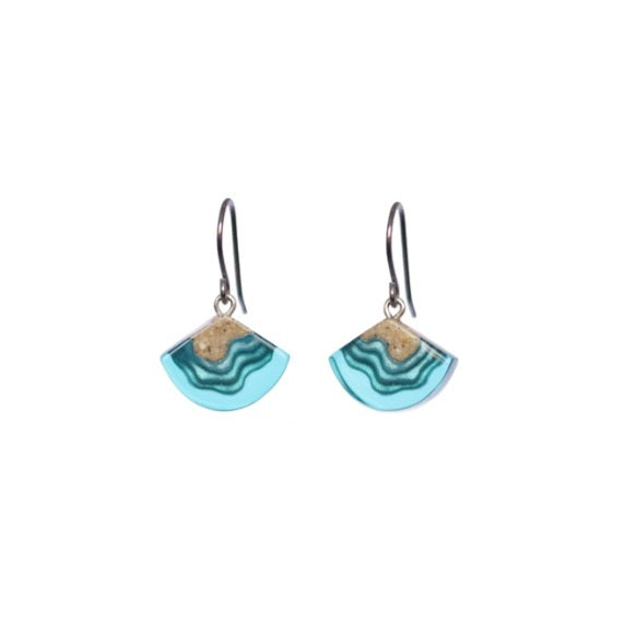 Bold B Earrings - Bight Aqua